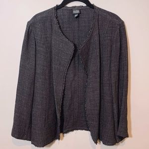 Eileen Fisher Linen Blend Charcoal Open Jacket/Blazer S NWOT